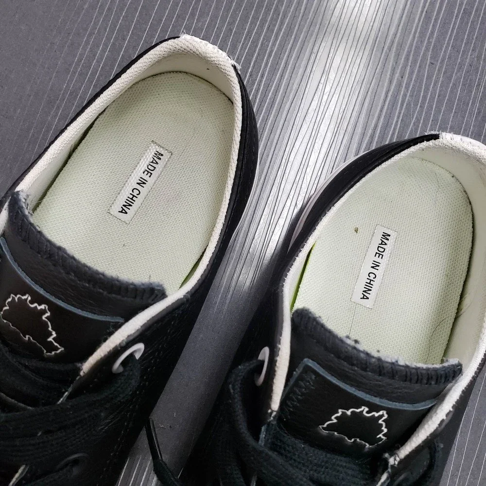 Converse Civilist Women's size 10 Men's Size 8 Black & White Leather Sneakers - Picture 9 of 10